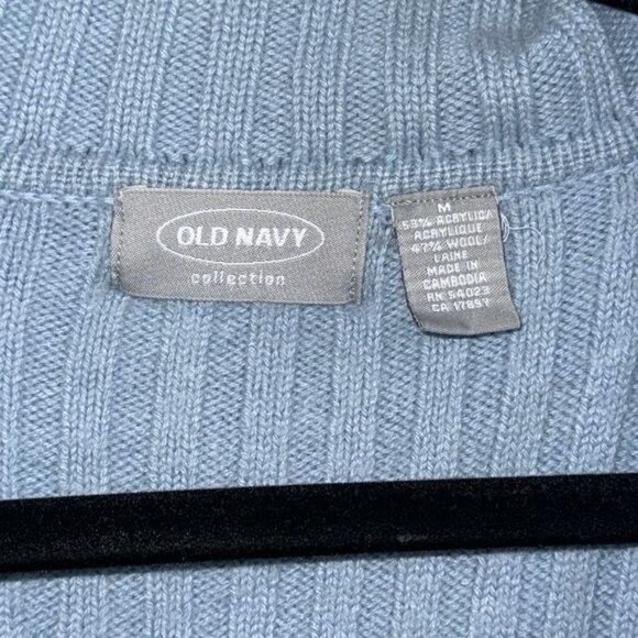 Old Navy Collection Light Blue Ribbed Button-Down Cardigan Sweater Dress M - Picture 2 of 5